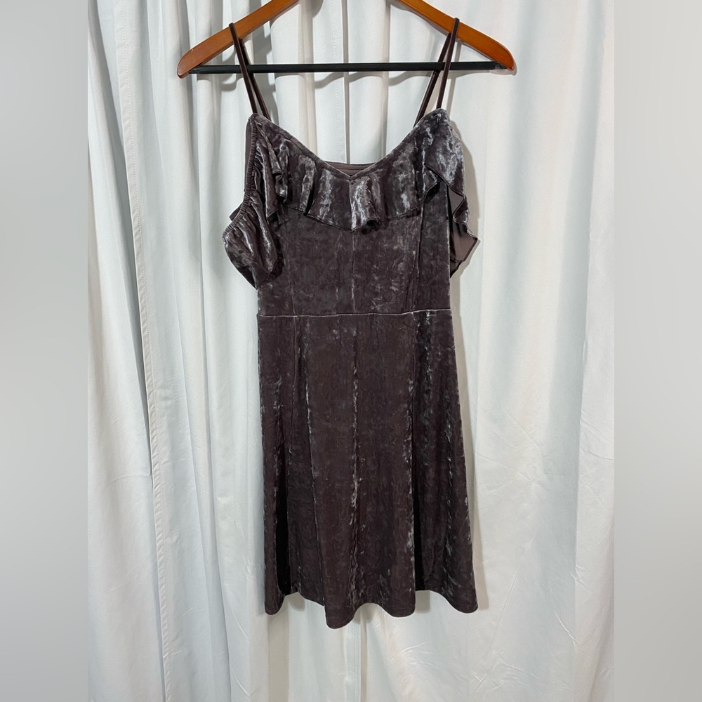 American Eagle Outfitters Crushed Velvet Dress Womens Medium Romantic Whimsigoth - Picture 5 of 7